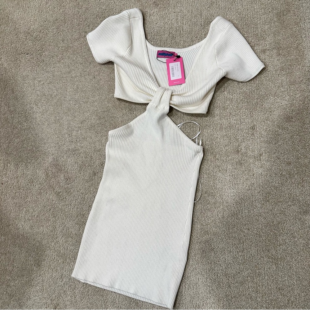 NWT Edikted Becky Cut-Out Ribbed Mini Dress